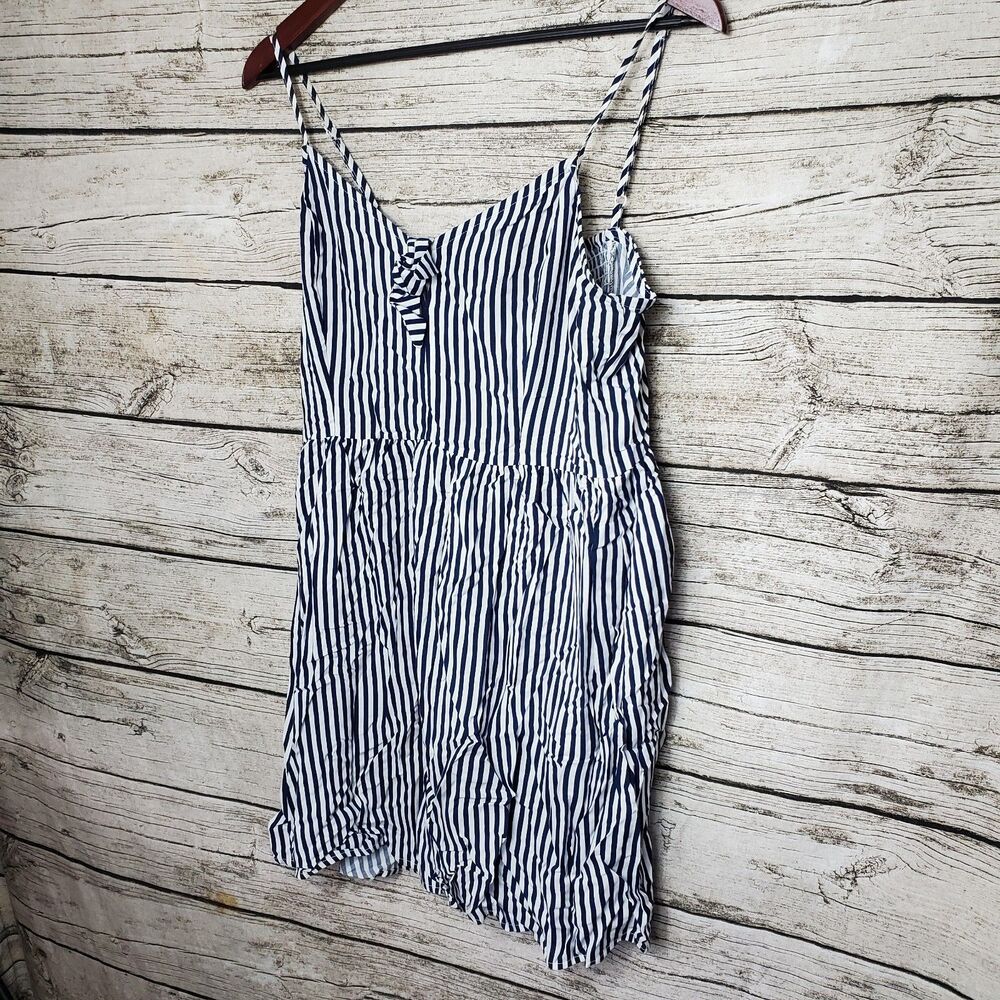 Divided Size 12 Navy And White Stripe Spaghetti Straps Dress